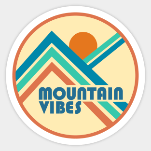 Mountain Vibes Retro Western Lines Sticker